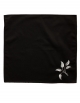 Napkin in pure cotton, black color, embroidered with flowers, made in France