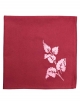 Napkin in pure cotton, burgundy color, embroidered with silver leaves, made in France