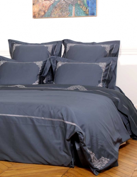 Top Sheet In Slate Blue Color Satin King Size Queen Size