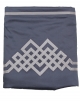 Flat sheet AQUAMARINE N°24 embroidered with grey satin ribbon