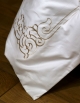 Duvet cover ART NOUVEAU GOLD in white satin of coton with golden embroidery