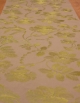 Table runner Ana Maria dark beige pure cotton green embroidery. Made in France.