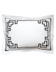 Rectangular pillow case NIGHT&DAY N°17 in white sateen of cotton and black ribbons