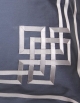 Rectangular pillowcase AQUAMARINE N°24 embroidered with grey ribbon