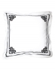 Embroidered white square pillow case NIGHT&DAY N°4 in satin of cotton made in France