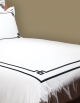 Embroidered duvet cover in white satin of cotton, NIGHT&DAY 4, made in France