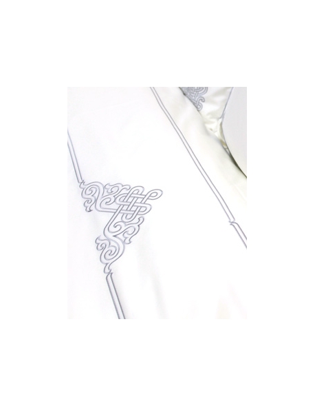 White duvet cover, silver embroidery NAADAM / SILVER
