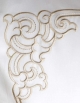 Square pillow case in white satin with golden "Art Nouveau" embroidery